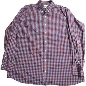 Sonoma Modern Fit Men's Size 3XLT Button Down Casual Long Sleeve Checkered Shirt